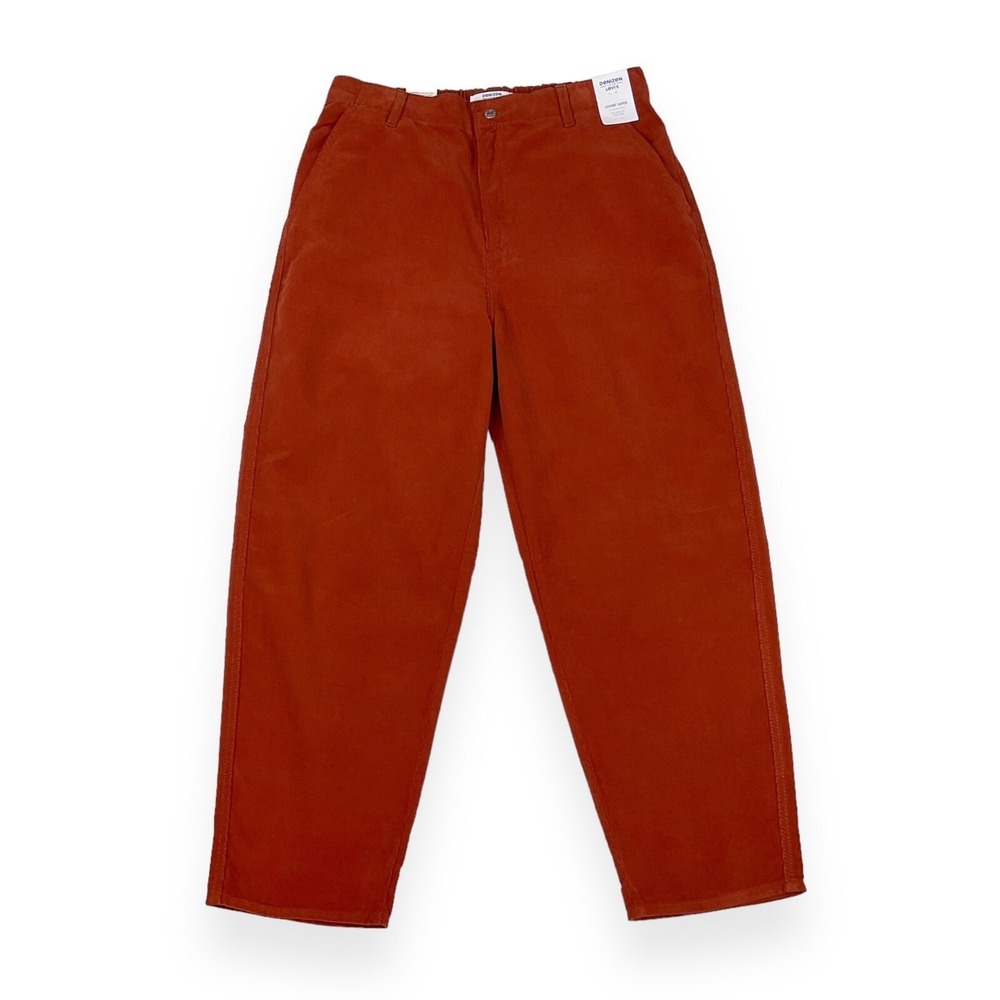 Denizen Jeans Pants Women 12/31 (ACT 32x27) Corduroy Orange Loose Taper NWT